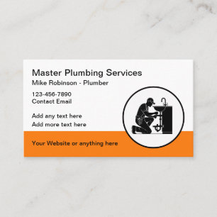 Carte de visite de services de plomberie moderne e