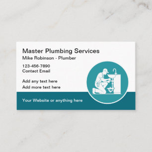 Carte de visite de services de plomberie moderne e