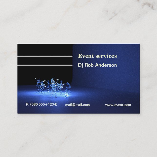 Carte de visite de services d'événement ou du DJ (Devant)