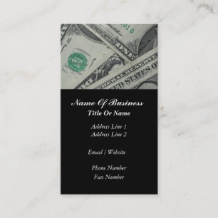 Carte de visite de services financiers