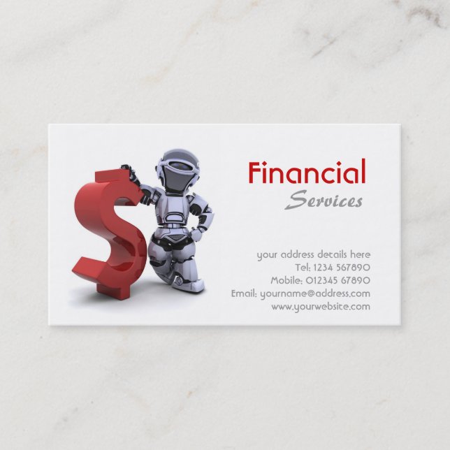 Carte de visite de services financiers (Devant)