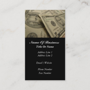 Carte de visite de services financiers