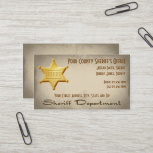Carte de visite de shérif