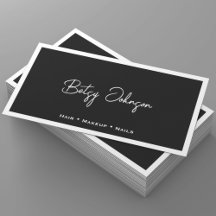 Carte de visite de signature minimaliste noir et b