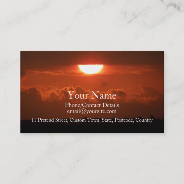 Carte de visite de silhouette du coucher de soleil (Devant)