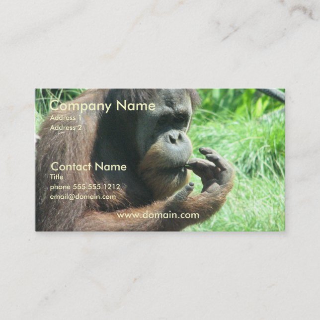 Carte de visite de singe d'orang-outan (Devant)