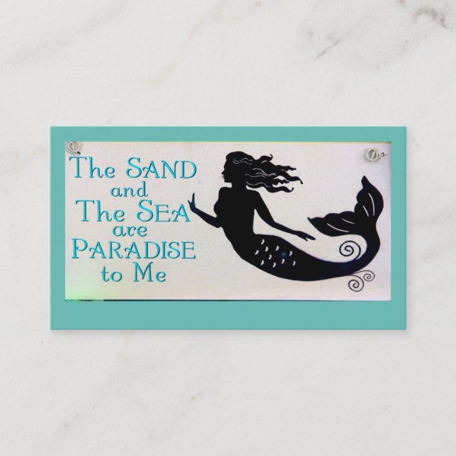 carte de visite de sirène de sable et de mer (Devant)