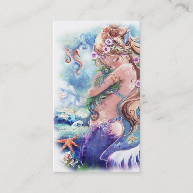 Carte de visite de sirène et de dragon (Devant)