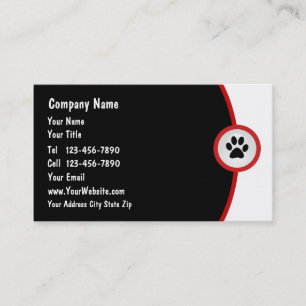 Carte de visite de soin des animaux familiers