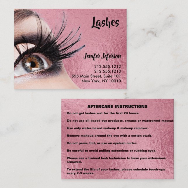 Carte de visite de soins postérieurs (Devant / Derrière)