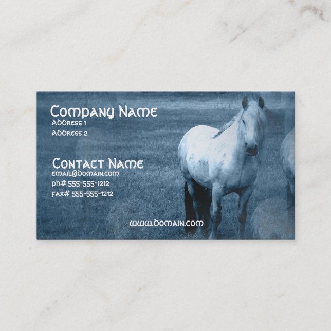 Carte de visite de solitude de cheval (Devant)