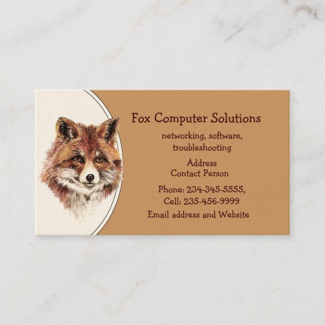 Carte de visite de solutions informatiques Fox per (Devant)