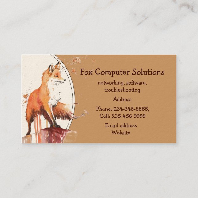 Carte de visite de solutions informatiques Fox per (Devant)