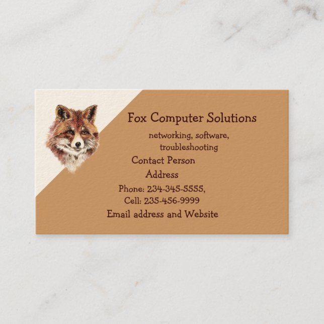Carte de visite de solutions informatiques Fox per (Devant)