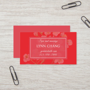 Carte de visite de Spa de Massage Fleur de Cerisie