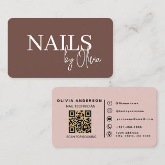 Carte de visite de spécialiste en ongles en terre