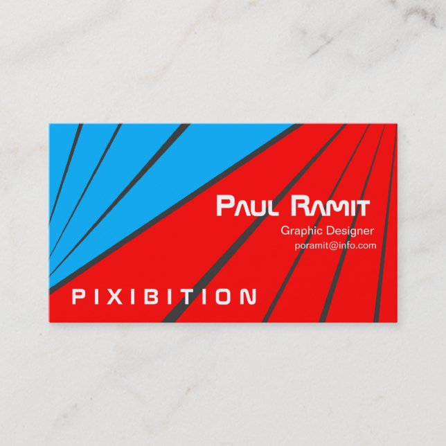 Carte de visite de sport de rayure de rouge bleu (Devant)