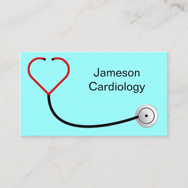 Carte de visite de stéthoscope de coeur (Devant)