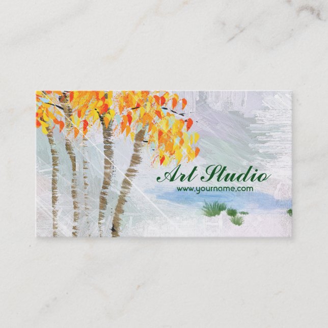 Carte de visite de studio d'art d'arbres d'Aspen (Devant)