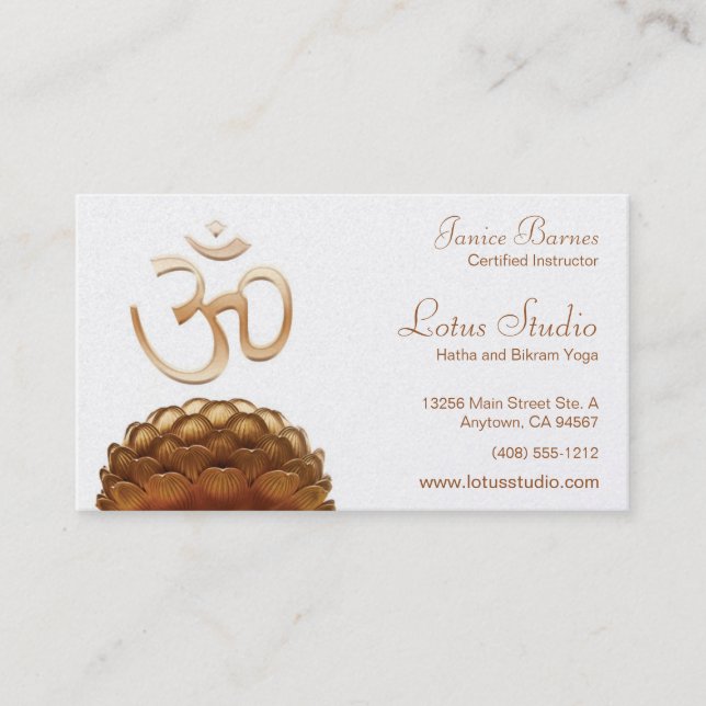 Carte de visite de studio de yoga sur le stock de (Devant)