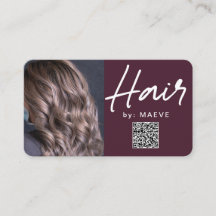 Carte de visite de style cheveux moderne avec code