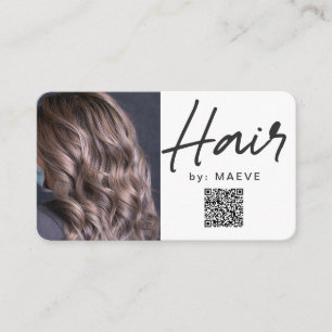 Carte de visite de style cheveux moderne avec code