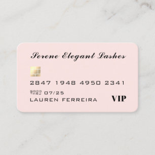 Carte de visite de style de carte de crédit rose