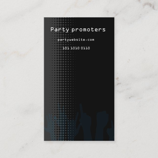 Carte de visite de style de partie ou de club (Devant)