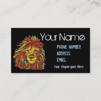 Carte de visite de style d'île, lion de Rasta
