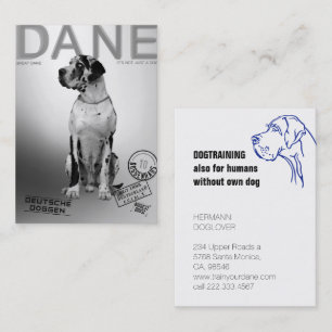 Carte de visite de style magazine Grand Danois