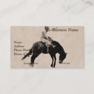 Carte De Visite De style occidental Bucking Bronco Cowboy