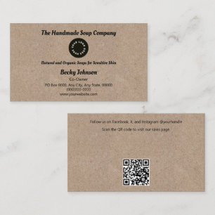 Carte de visite de style papier Kraft