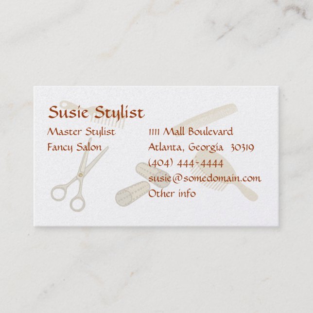 Carte de visite de styliste (Devant)