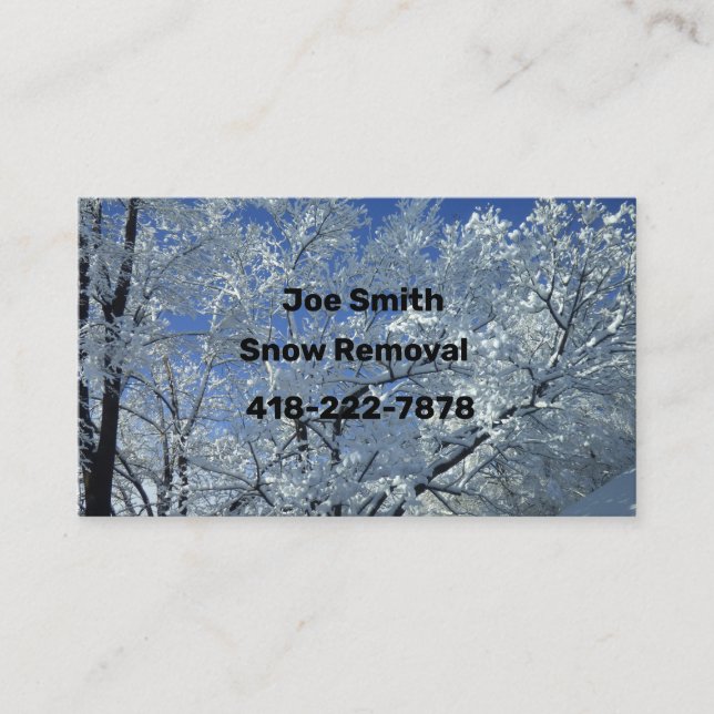 Carte de visite de suppression de neige (Devant)