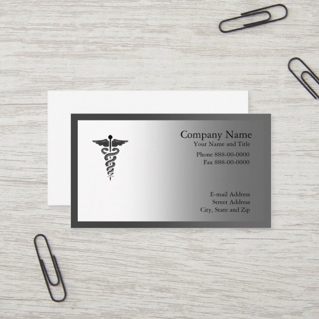 Carte de visite de symbole Médicale (Devant/Arrière en situation)