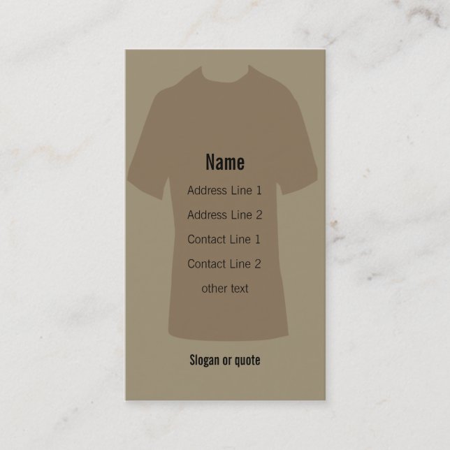 Carte de visite de T-shirt (Devant)