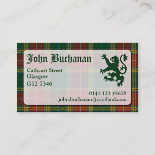 Carte de visite de tartan de Buchanan