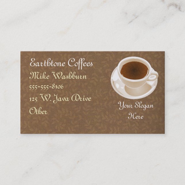 Carte de visite de tasse de café (Devant)