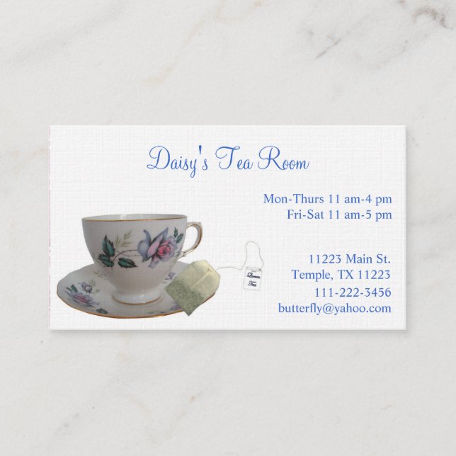 Carte de visite de tasse de thé (Devant)