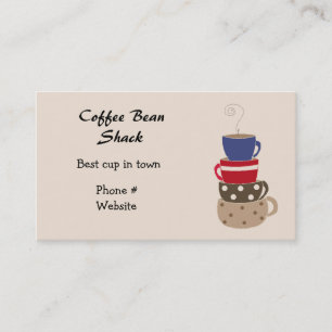 Carte de visite de tasses à café empilées