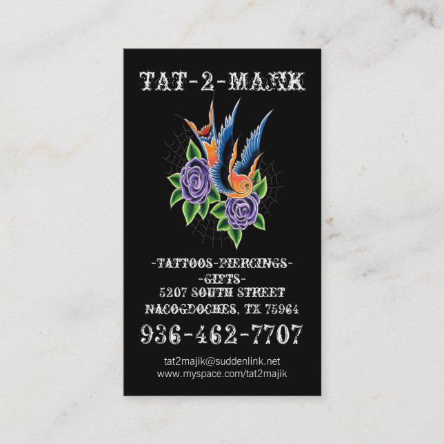 Carte de visite de tatouage (Devant)