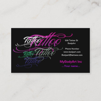 Carte de visite de tatouage cool