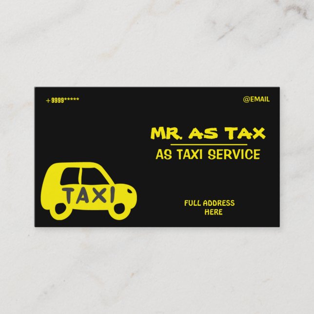 CARTE DE VISITE DE TAXI (Devant)