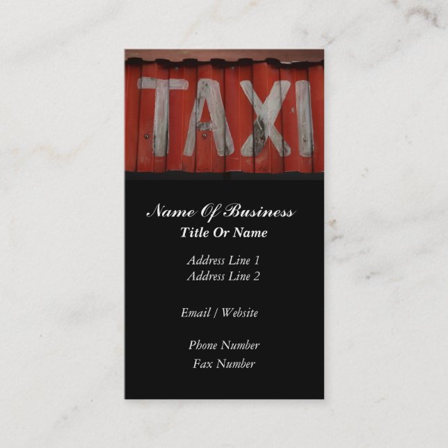 Carte de visite de taxi (Devant)