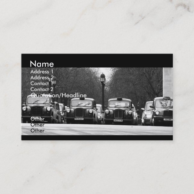 Carte de visite de taxis (Devant)
