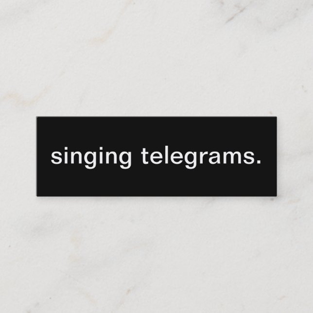 Carte de visite de télégrammes de chant (Devant)