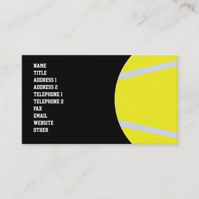 Carte de visite de tennis (Devant)