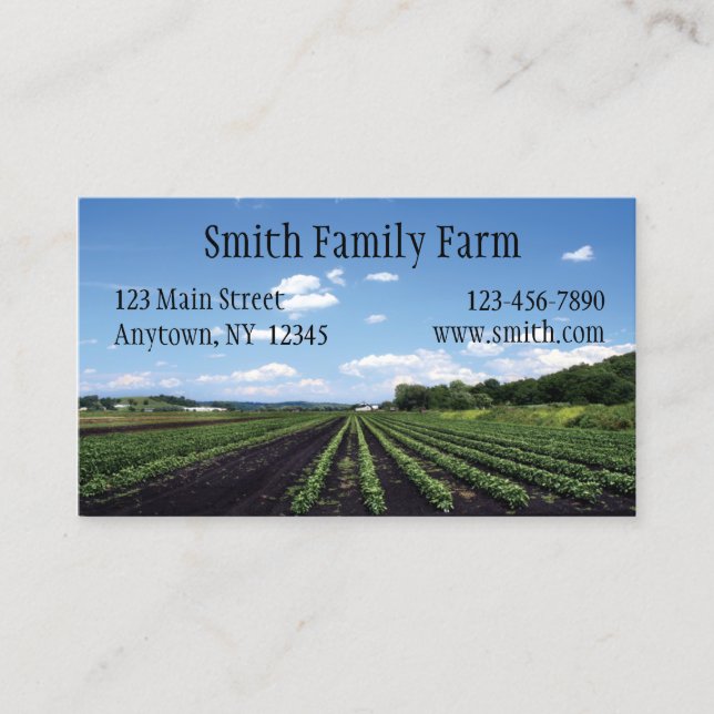 Carte de visite de terres cultivables (Devant)