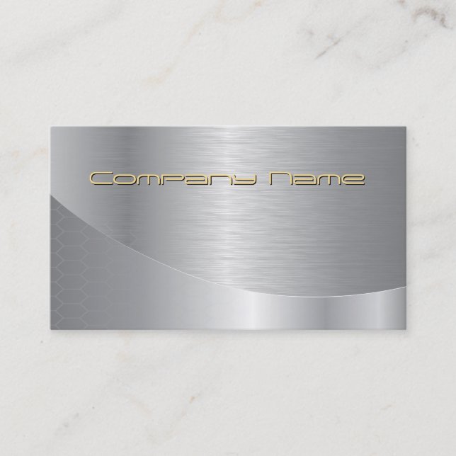 Carte de visite de texte Elegant Silver Corporate  (Devant)