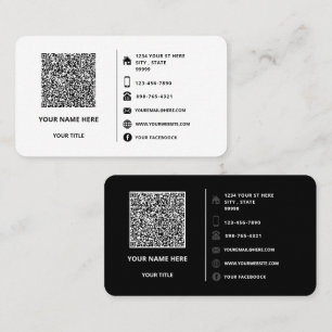 Carte de visite de texte personnalisé QR Code Scan